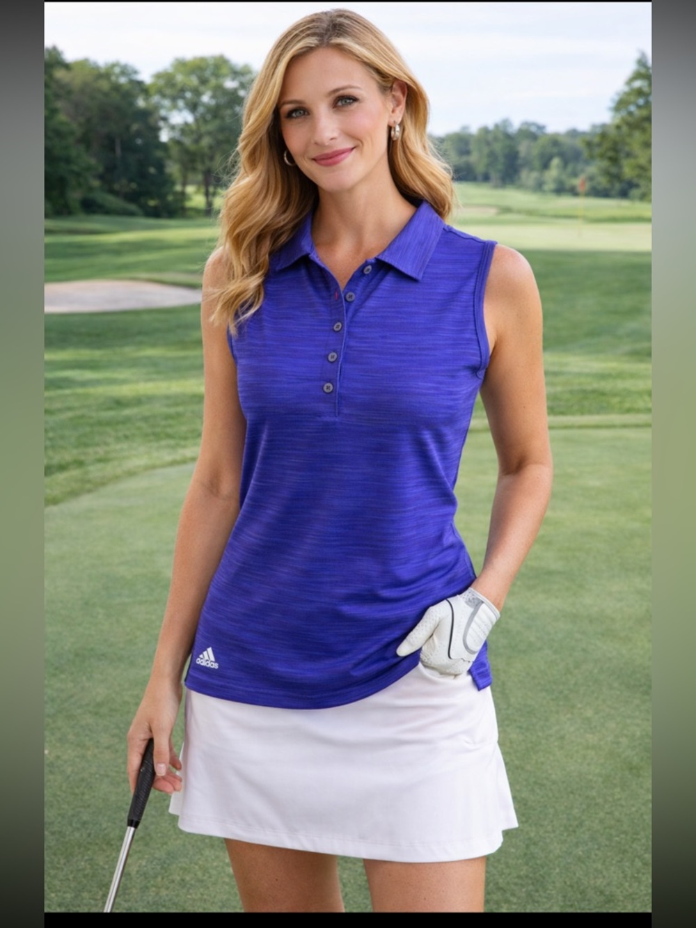 ⛳️ Adidas XS women’s Golf shirt.  Deep purple and Black.  Excellent condition.